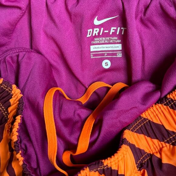 Nike Dri-Fit Striped Orange and Purple Running Shorts Size S - Picture 6 of 6